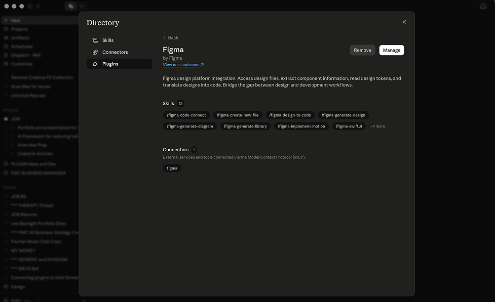 Still showing Figma skills integrated with Claude during the design process
